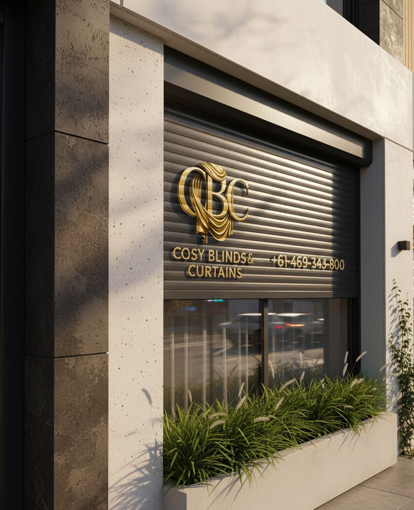 Roller shutter finish option: gunmetal on a modern facade